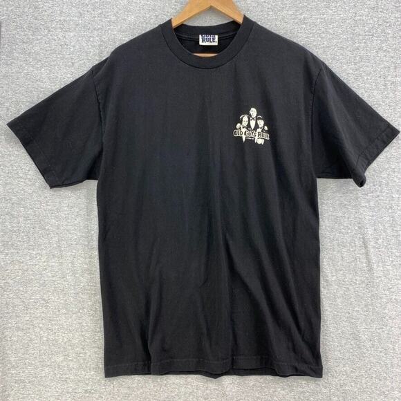 Old Guys Rule Tshirt Mens Large Black Graphic Larry Curly Mo Tee Short Sleeve - Picture 1 of 10